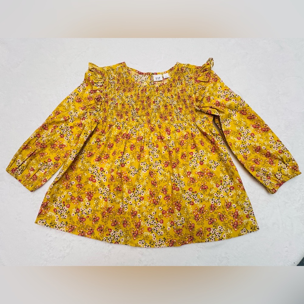 GAP Kids Yellow Floral Blouse